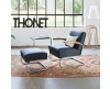 Thonet S 411 fauteuil met kruk leer - 3