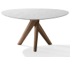 Draenert 1540 Trilope tafel in natuursteen Calacatta retro noten - 1