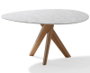 Draenert 1540 Trilope tafel in natuursteen Calacatta retro eiken - 1