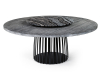 Janua BC07 Basket rond tafel verkoold / zwaar gekalkt eikenhout / onderstel zwart - 1