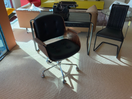 Tecta D49 bureaustoel palissander / zwart leder van 