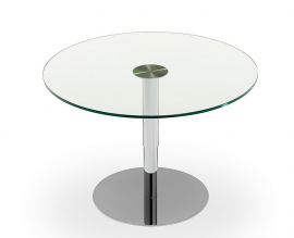 Draenert 1010-E LIFT-IV tafel met sokkel 3 staal chroom van Draenert