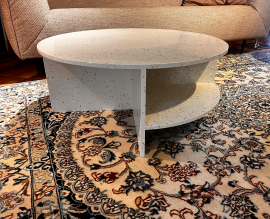 Muuto Halves salontafel off-white terrazzo van 