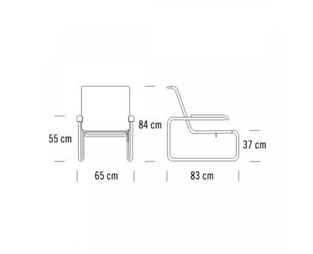Thonet S 35 L fauteuil leer - 5