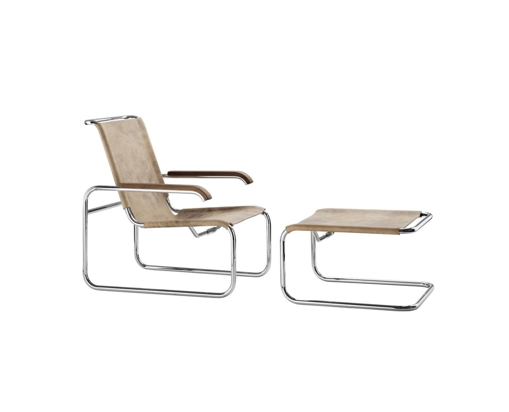 Thonet S 35 LH Pure Materials voetbank buffelleer - 2