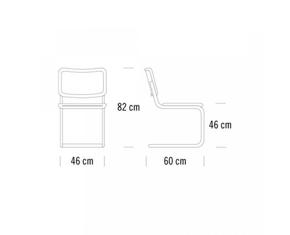 Thonet S 32 PV sledestoel leder - 2