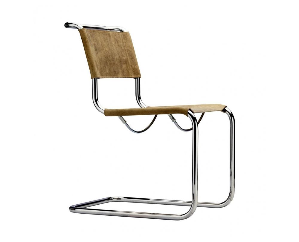 Thonet S 33 Pure Materials sledestoel buffelleer - 1