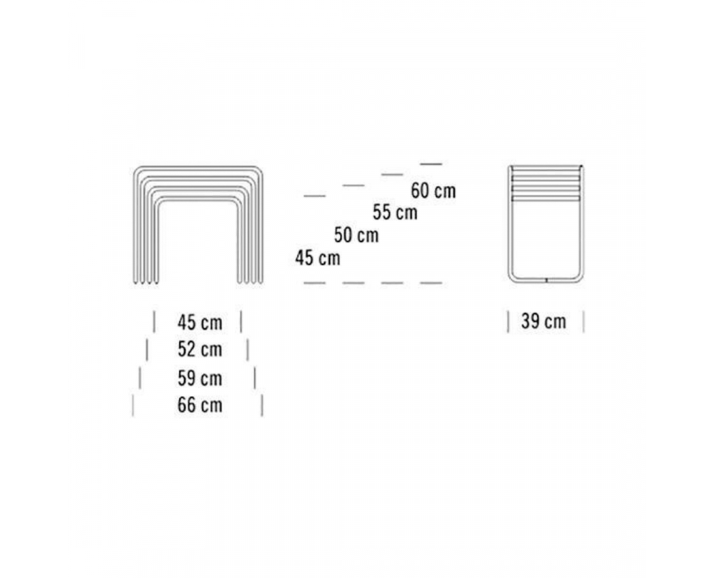 Thonet B 9 bijzettafel glas set van 4 - 2