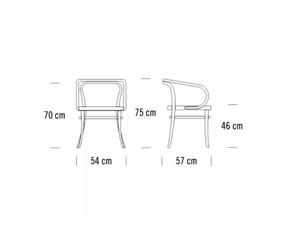 Thonet 209 armleunstoel met vlechtwerk - 5