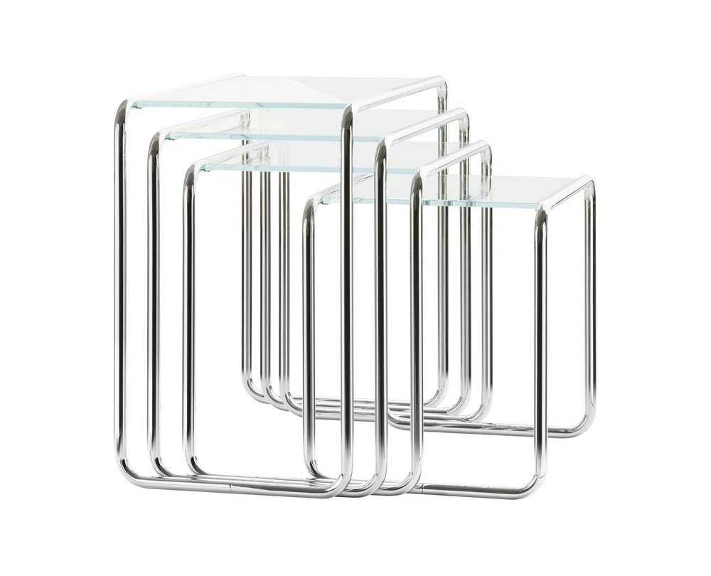 Thonet B9 bijzettafel set van 2 glas - 3