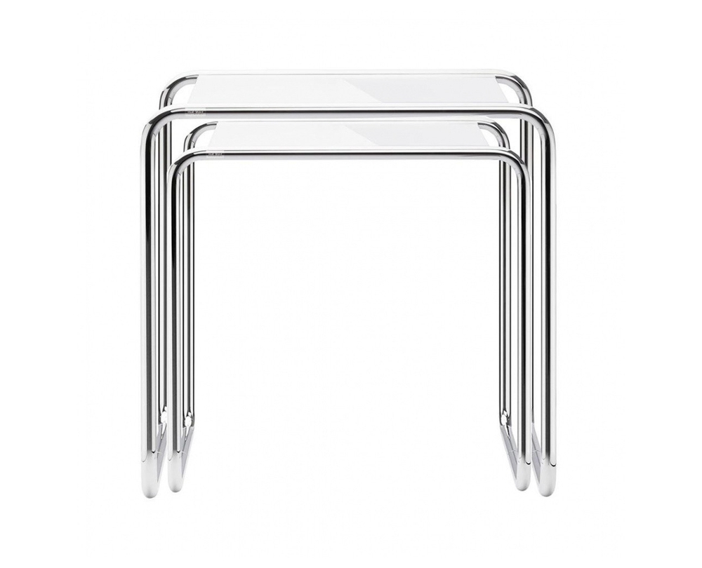 Thonet B9 bijzettafel set van 2 glas - 1