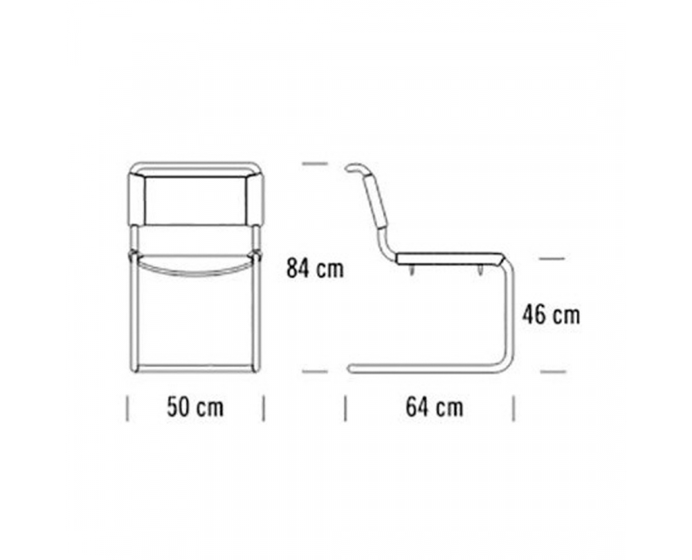 Thonet S 33 sledestoel leer - 2