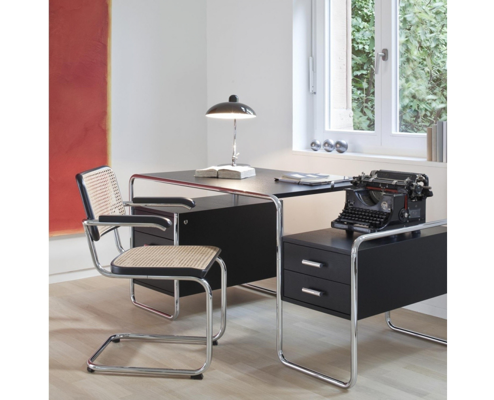 Thonet S 64 V sledestoel met armleuningen met vlechtwerk - 2