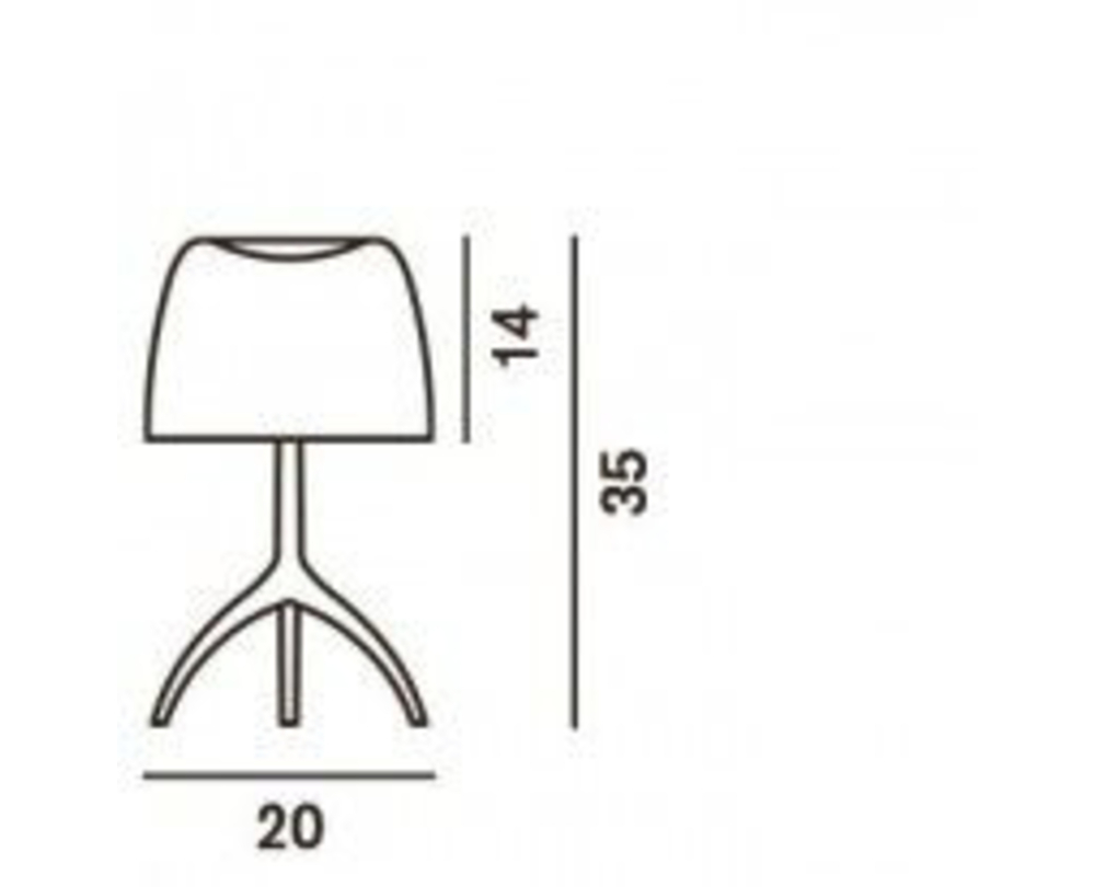 Foscarini Lumiere Piccola tafellamp met aan-/uitschakelaar en aluminium onderstel - 4