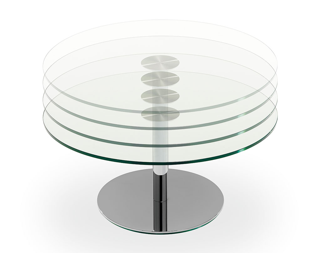Draenert 1010-E LIFT-IV tafel met sokkel 3 staal chroom - 2