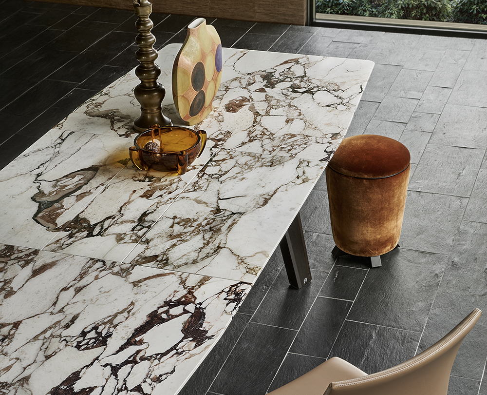 Draenert 1460 Fontana tafel uitschuifbaar in Calacatta gold - 5