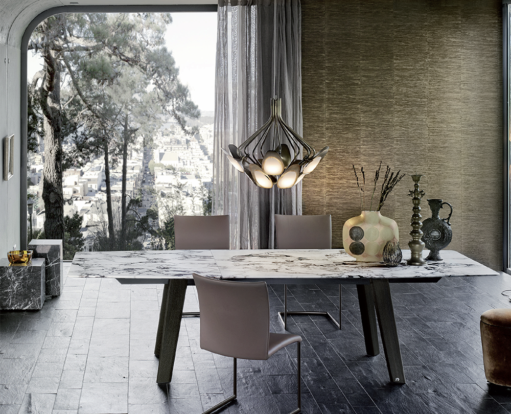 Draenert 1460 Fontana tafel uitschuifbaar in Calacatta gold - 6