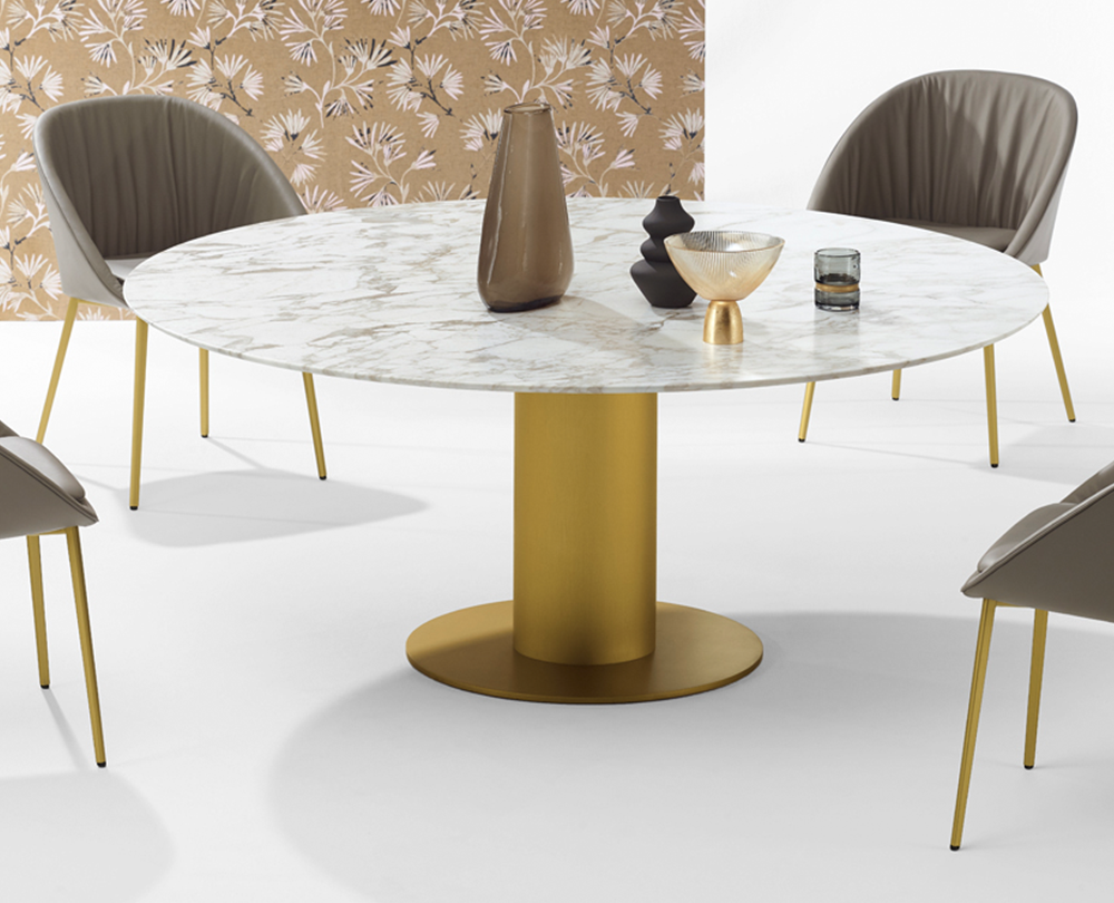 Draenert 1511-1 Nelly eetkamertafel met draaibare plaat in Calacatta gold - 2
