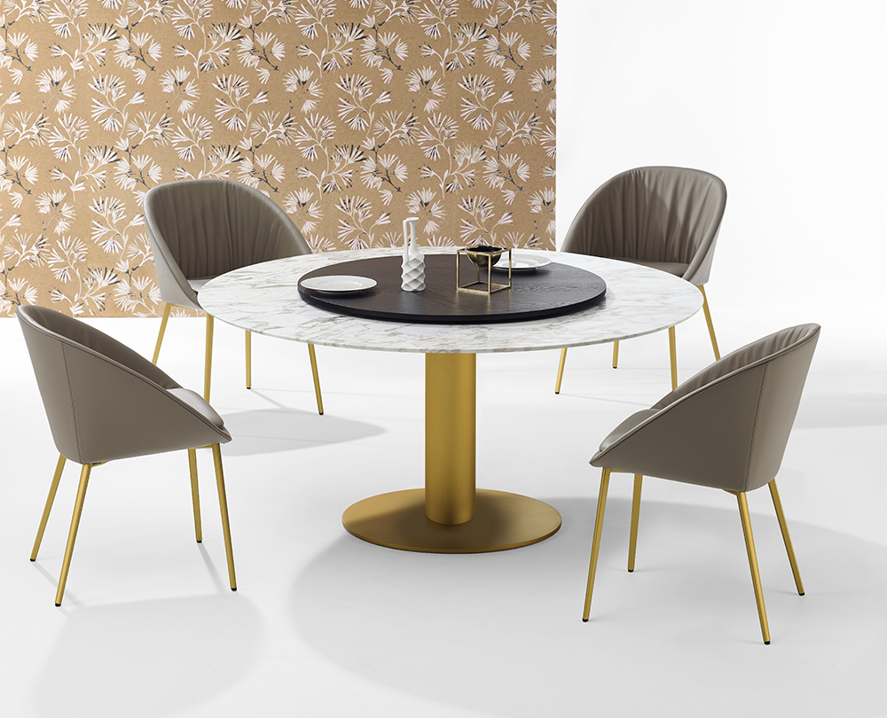 Draenert 1511-1 Nelly eetkamertafel met draaibare plaat in Calacatta gold - 1