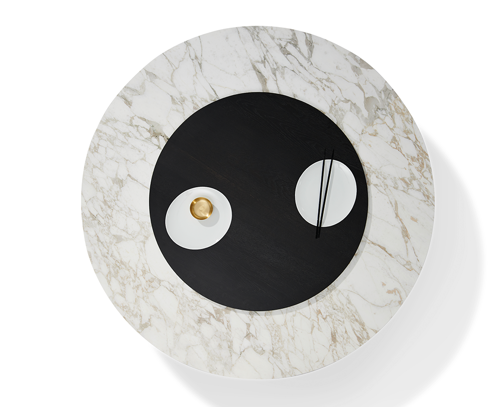 Draenert 1511-1 Nelly eetkamertafel met draaibare plaat in Calacatta gold - 4