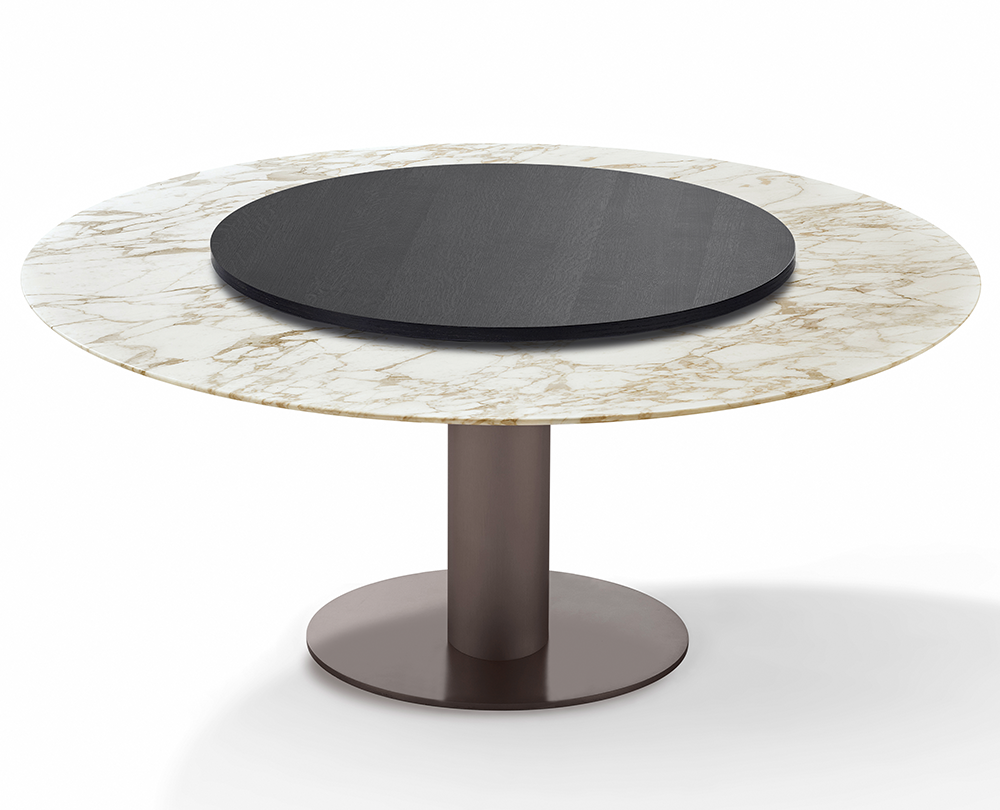 Draenert 1511-1 Nelly eetkamertafel met draaibare plaat in Calacatta gold - 5
