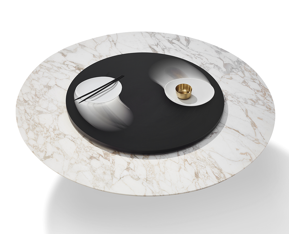 Draenert 1511-1 Nelly eetkamertafel met draaibare plaat in Calacatta gold - 3