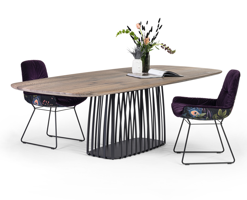 Janua BC07 Basket tafel wit gerookt / onderstel zwart - 2