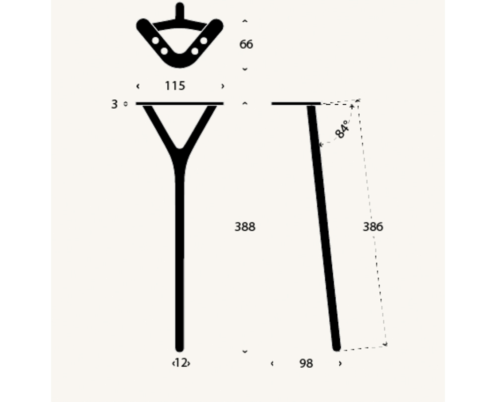 FROST Wishbone tafelpoot 8006 - 6