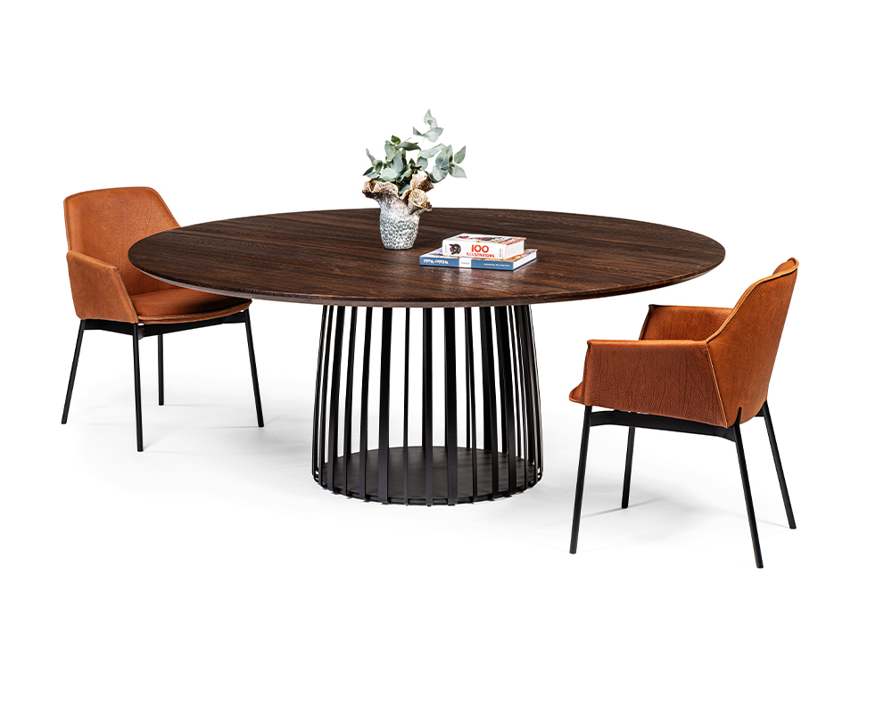 Janua BC07 Basket rond tafel geolied en gerookt eikenhout / onderstel zwart - 2