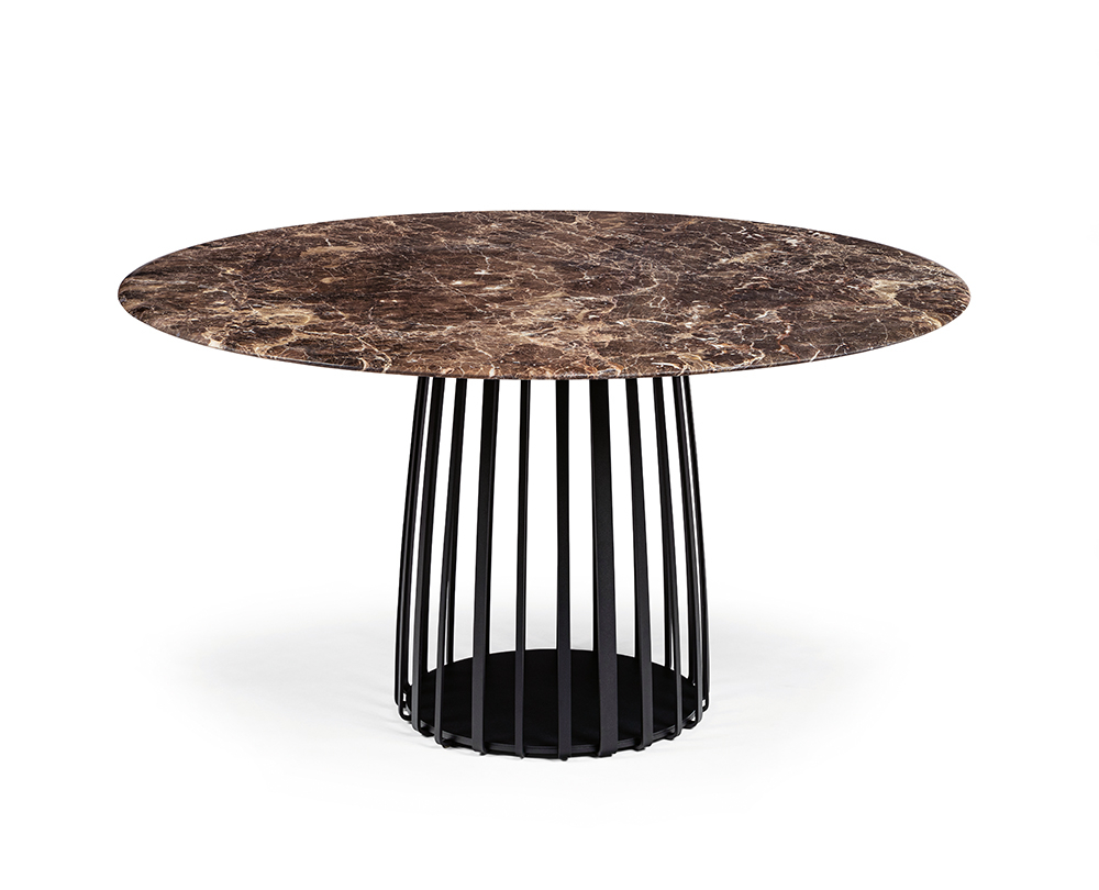 Janua BC07 Basket rond tafel emperador (dolomite rock) / onderstel zwart - 1