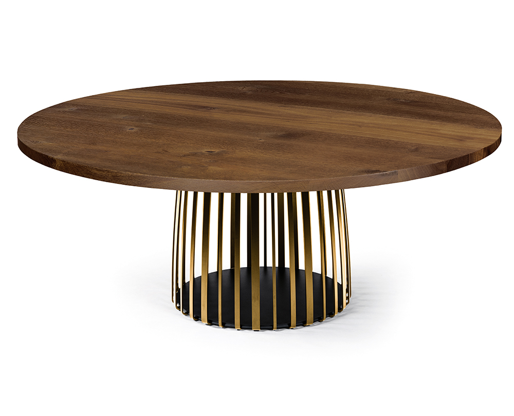 Janua BC07 Basket rond tafel geolied en gerookt eikenhout / geanodiseerd aluminium EV3 koper - 1