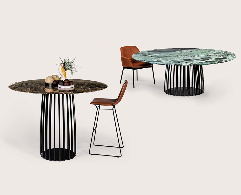Janua BC07 Basket rond tafel verde alpi (serpentine) / onderstel zwart - 2