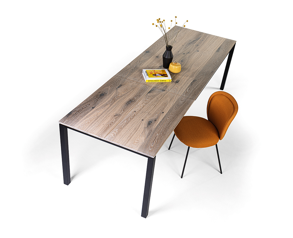 Janua S600 tafel uitschuifbaar wit gerookt rauw effect - 5