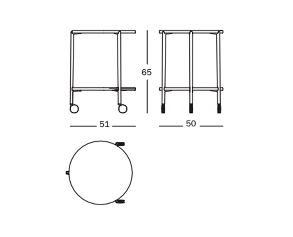 Magis Tambour Table hoog met wielen - 7
