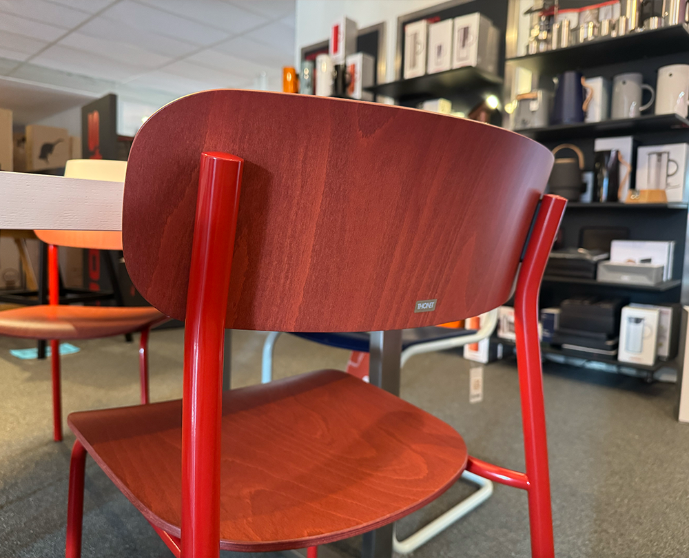 Thonet S 243 Stoel Rood set van 4 - 5