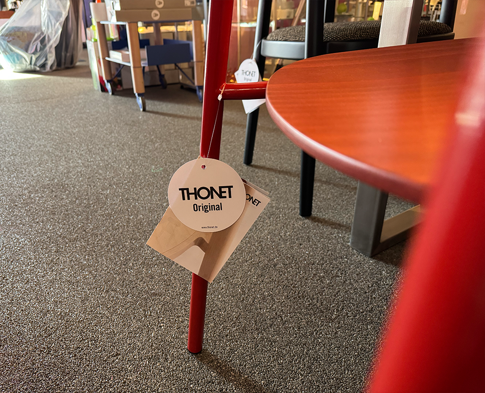 Thonet S 243 Stoel Rood set van 4 - 9