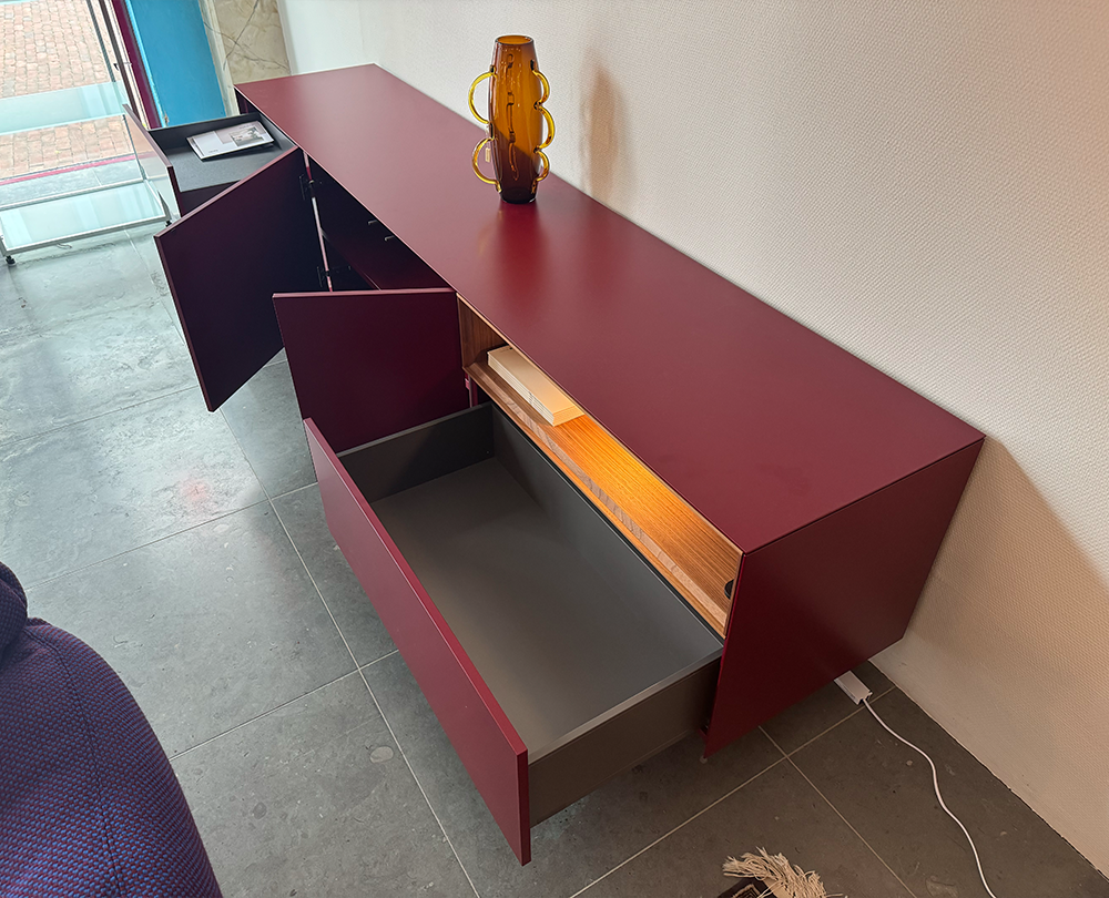 Form1 Lage Kast dressoir met open vlak Cherry - 3