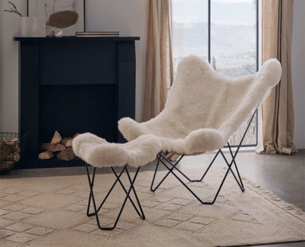 Cuero Shorn Iceland Mariposa kruk - 8