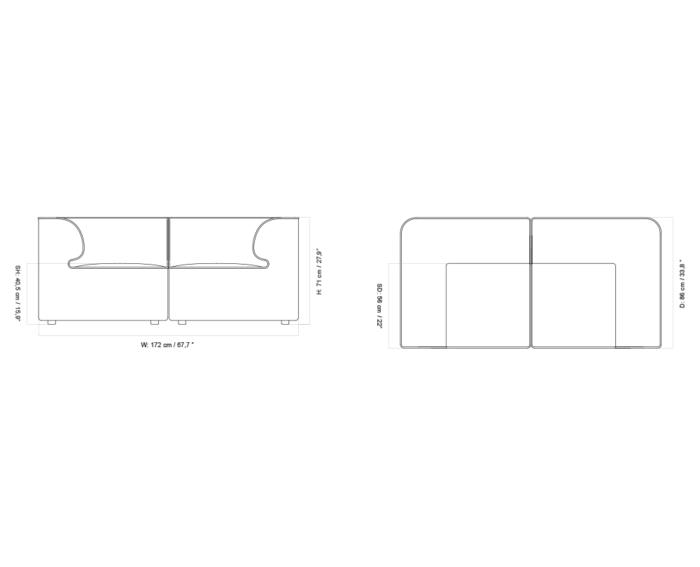 Audo CPH Eave Modular 86 2-zitsbank - 14