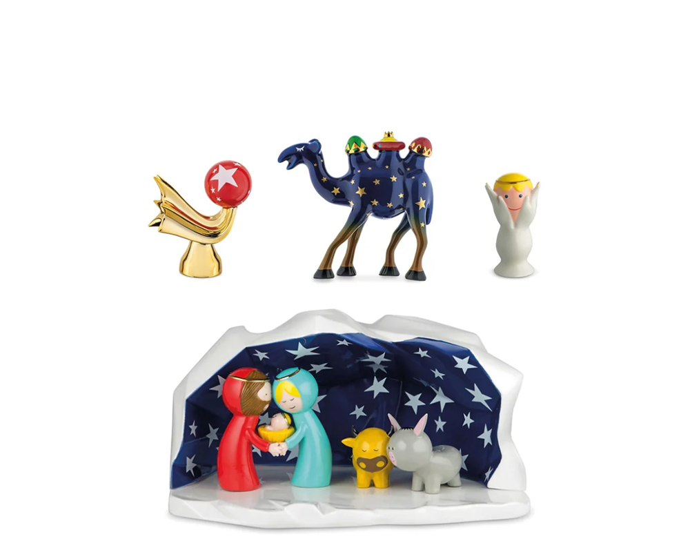 Alessi Heppy Eternity Baby - Kerststal met een set van 3 beeldjes - 1