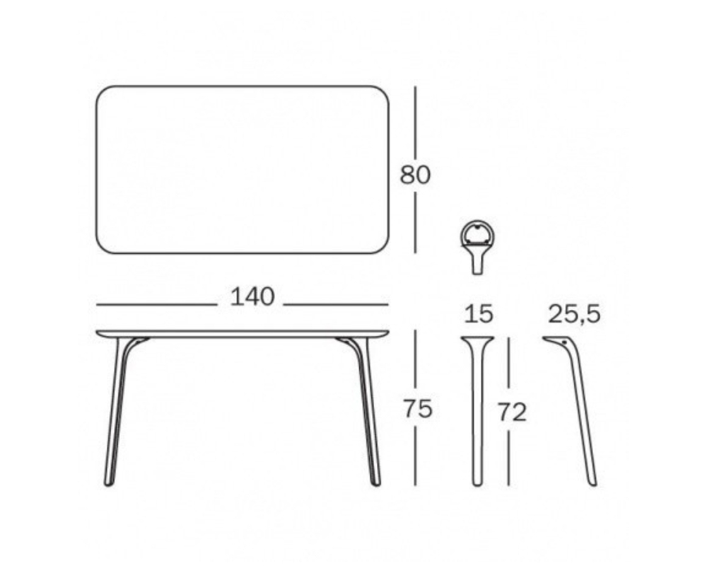 Magis Table First - Tafel rechthoekig - 4