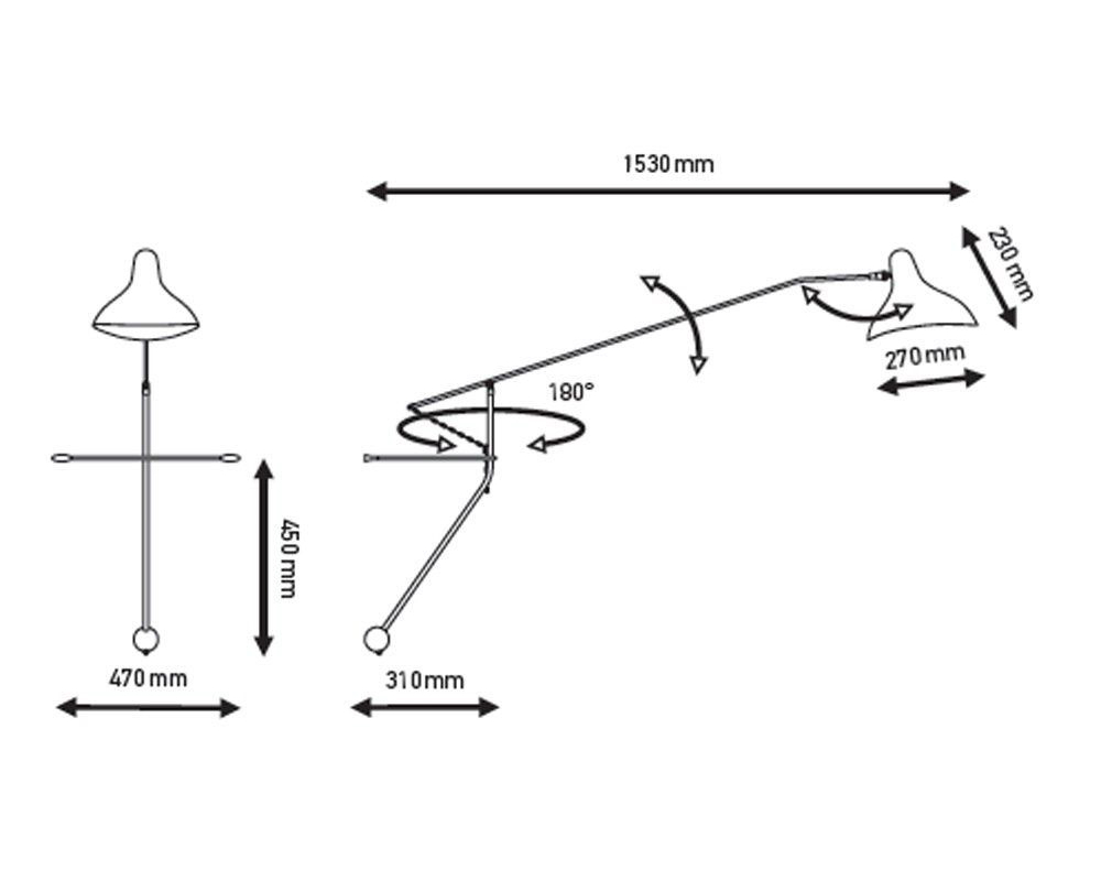 DCW éditions Mantis BS2 wandlamp - 2