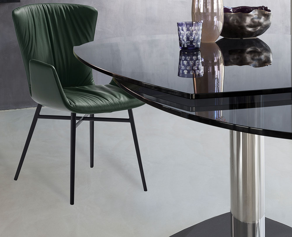 studio klein Minachting Draenert 1136-III Titan uitschuifbare tafel grijs glas | Gerritsma Interieur