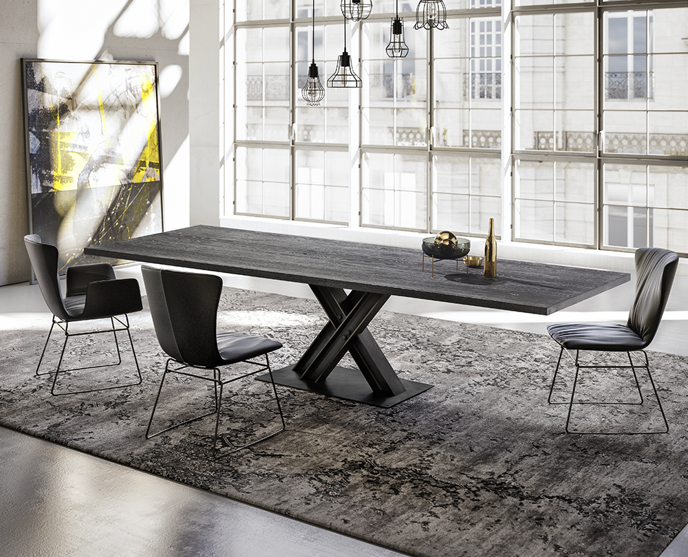 Draenert 1470 Victor tafel in massief eiken vintage black - 3