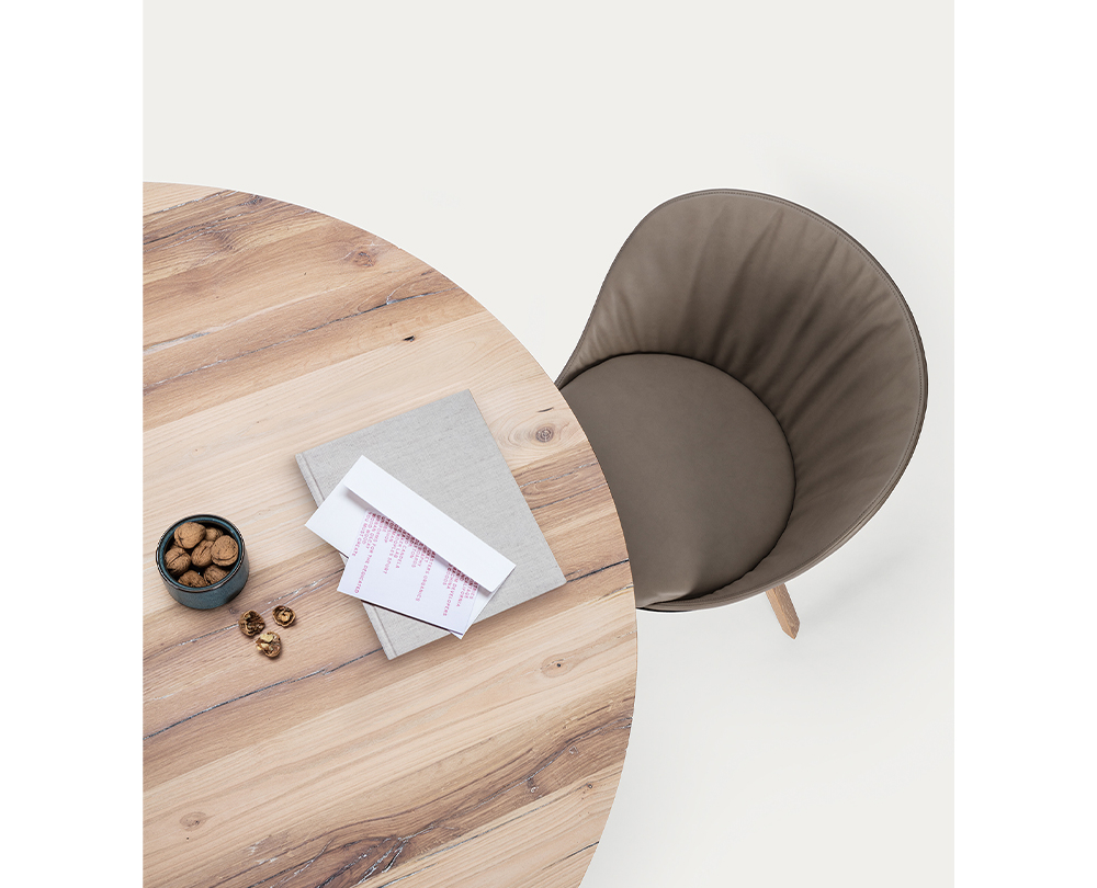 Janua BB31 rond tafel wit gepigmenteerd vintage eiken - 2