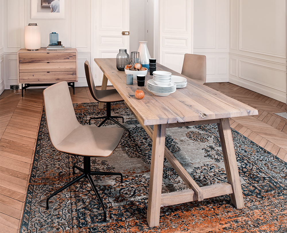 Janua BC02 Cantina tafel geolied vintage eikenhout - 6