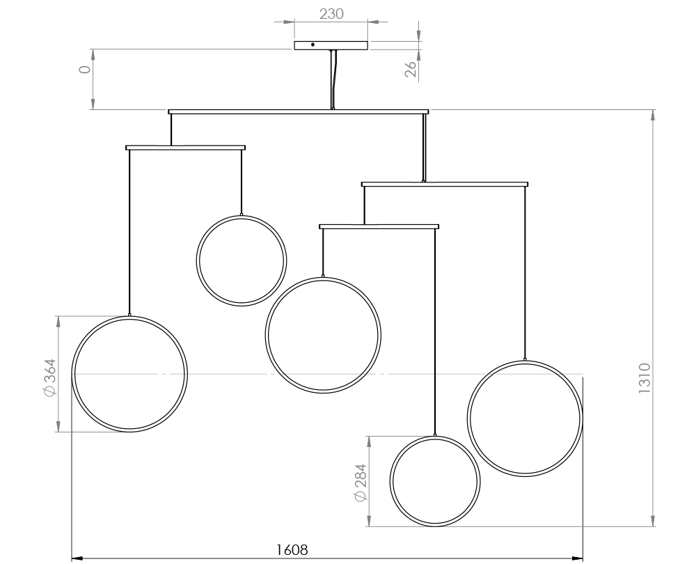 DCW éditions Focus x5 hanglamp - 6