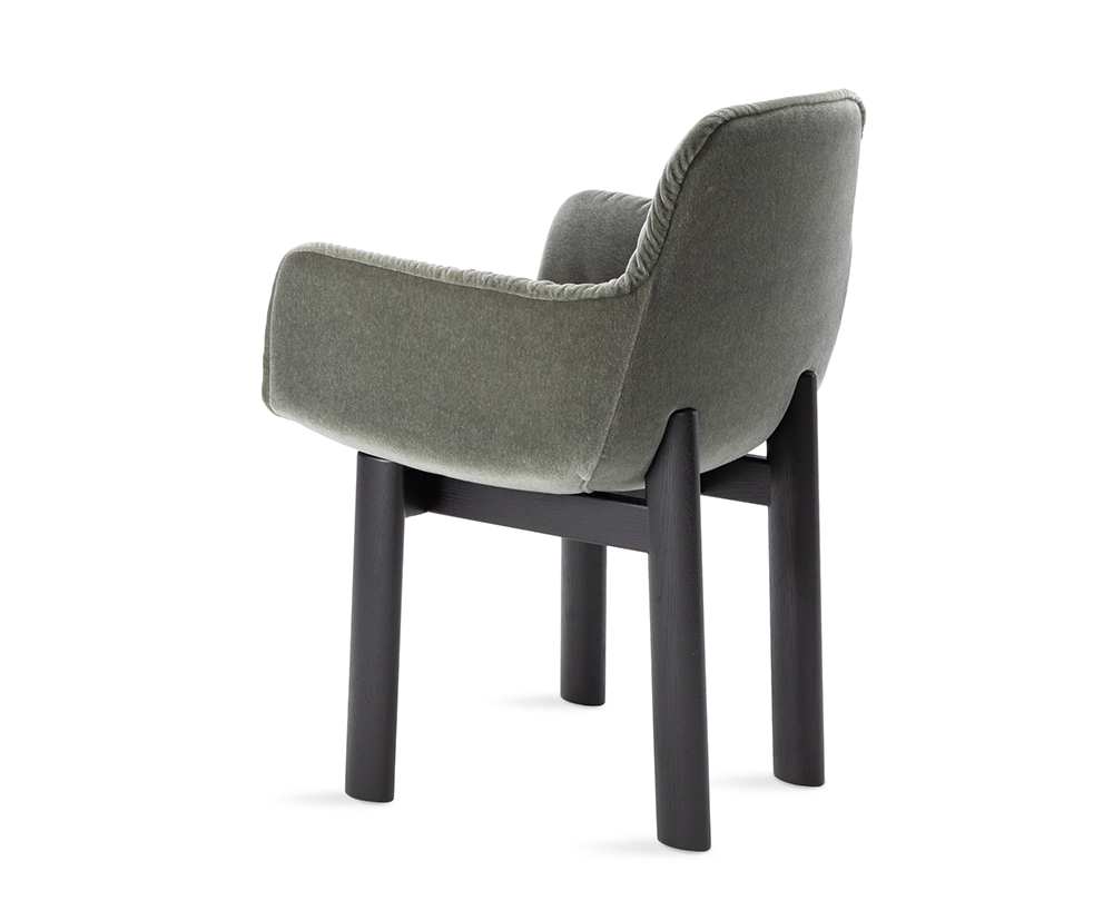 Freifrau Leya armleunstoel hoog houten frame - 5