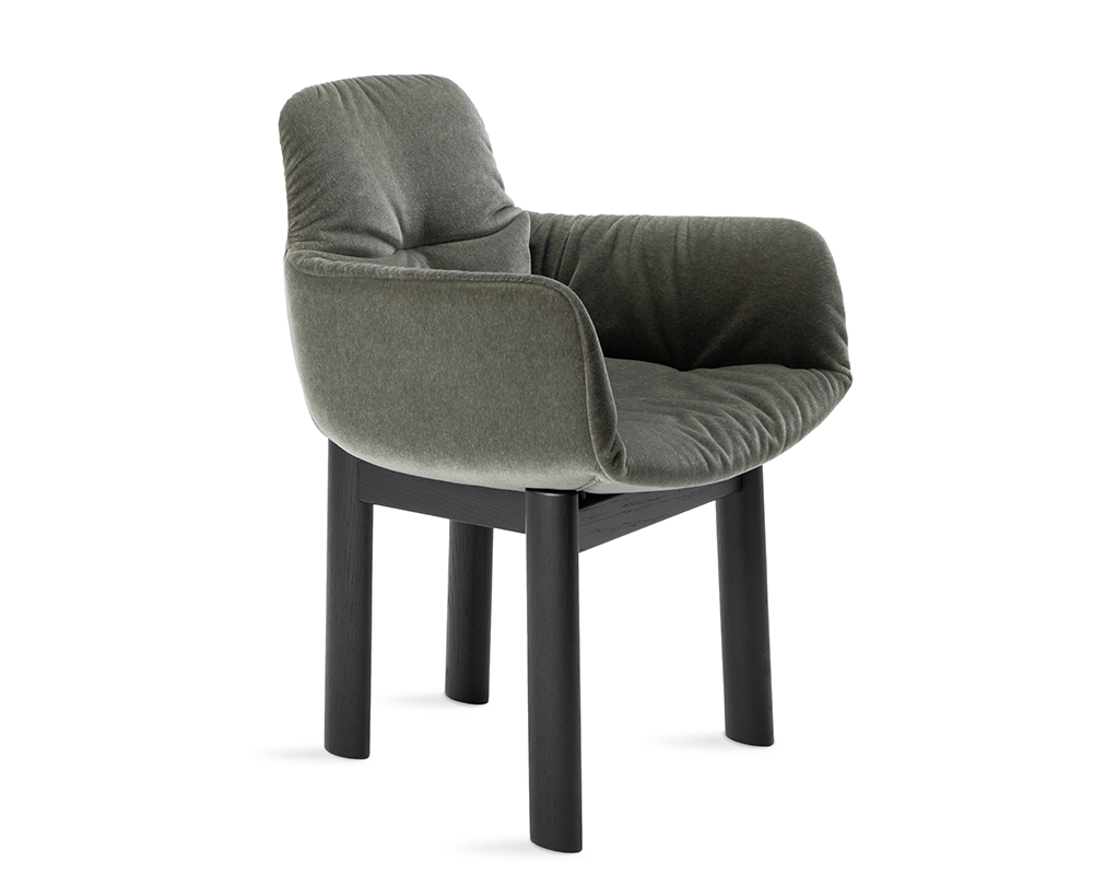 Freifrau Leya armleunstoel hoog houten frame - 1