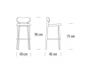 Thonet 118 MH barkruk met gevormde zitting 94cm - 2